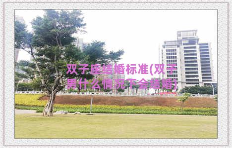 双子座结婚标准(双子男什么情况下会结婚)